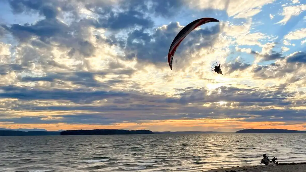 Paramotor training near Bellingham, Washington