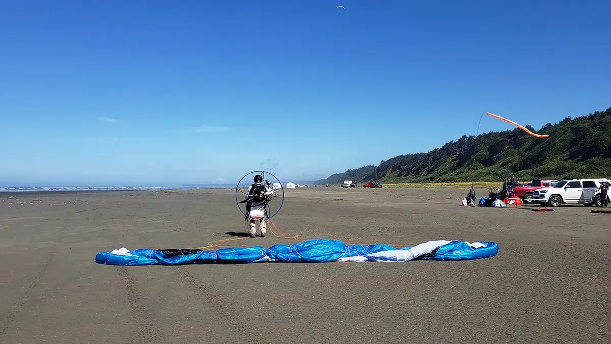 Paramotor training near Ocean Shores, Washington