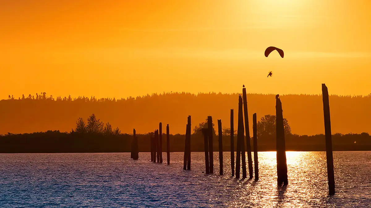 Paramotor training near Everett, Washington