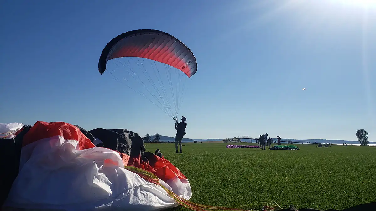 Paramotor training near Olympia, Washington